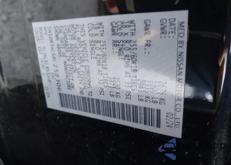 2024 Nissan Pathfinder S 4Wd from USA, damaged, VIN 5N1DR3AC6RC258306